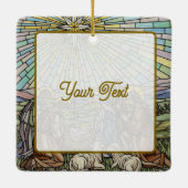Personalize Stained Glass Nativity Scene Christmas Keramisch Ornament (Achterkant)