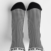 Personalize TEAM NAME Black White Stripes Sokken (Top)