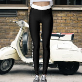 Personalize Text Cute Black White Stripes Template Leggings