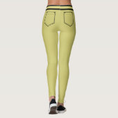 Personalize Text Name Olive Black Stripes Fun Gift Leggings (Achterkant)