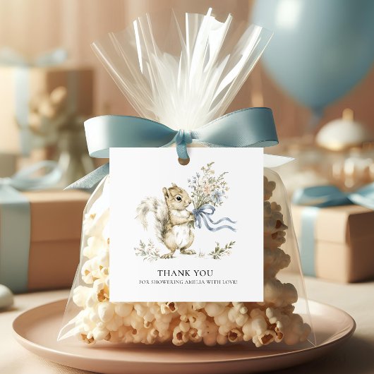 Personalize Thank You Squirrel Baby Shower Bedankjes Labels