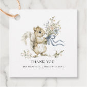 Personalize Thank You Squirrel Baby Shower Bedankjes Labels (Voorkant)