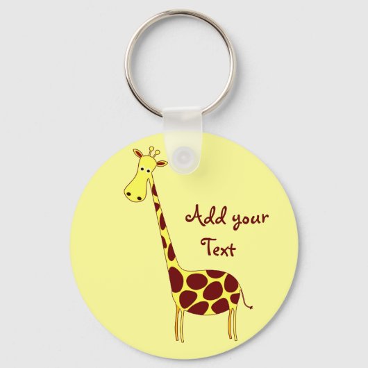 Personalize this Cute Giraffe Design Keychain (Voorkant)
