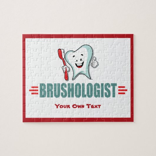 Personalize This Funny Brushing Your Teeth Legpuzzel (Horizontaal)