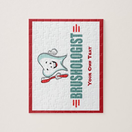 Personalize This Funny Brushing Your Teeth Legpuzzel (Verticaal)