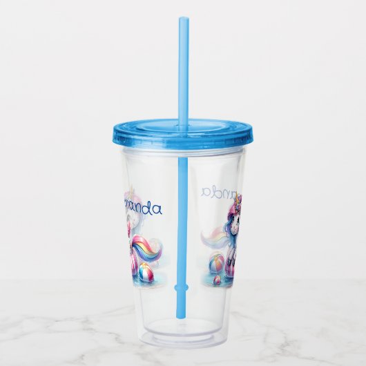Personalize Unicorn  Acryl Drinkbeker (Rechts)