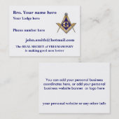 PERSONALIZE VADERDAG MASONISCH VISITEKAARTJE (Voorkant / Achterkant)