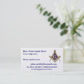 PERSONALIZE VADERDAG MASONISCH VISITEKAARTJE (Staand voorkant)