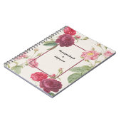 PERSONALIZE Vintage Rose Flower Notebook Notitieboek (Linkerzijde)