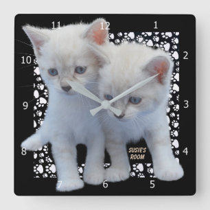 PERSONALIZE* VOEGT DE FOTO SQUARE WALL CLOCK VAN P VIERKANTE KLOK