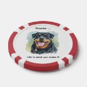 Personalize Watercolor Pet Rottweiler Portrait Poker Chips (Enkel)