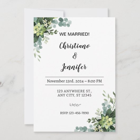 Personalize We married Invitation Kaart (Voorkant)