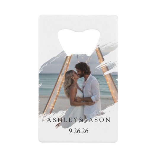 Personalize Wedding Creditkaart Flessenopener (Voorkant)