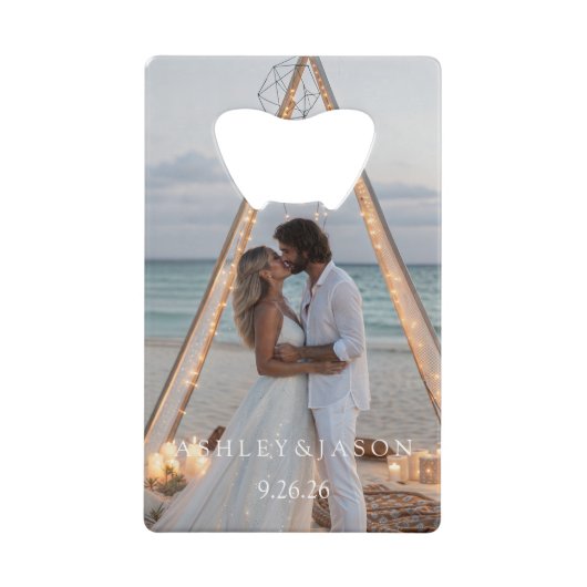 Personalize Wedding  Creditkaart Flessenopener (Voorkant)