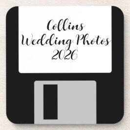 Personalize Wedding Photos Floppy Disk Coaster - 6 Bier Onderzetter