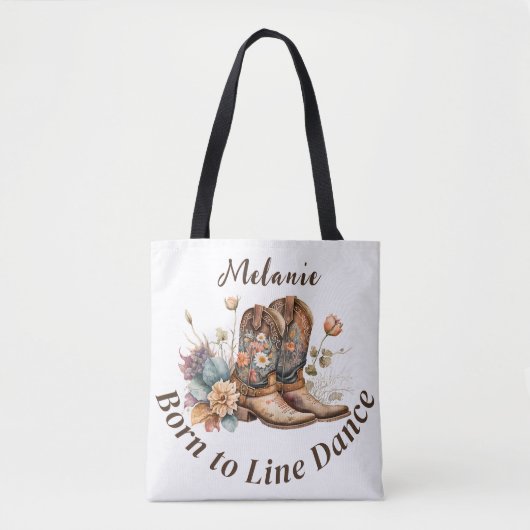 Personalize Western Boho Line Dancing Tote Bag (Voorkant)