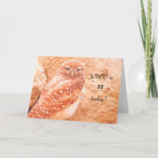 Personalize "WHOOO is...today?" Owl large Birthday Kaart (Voorkant)