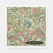 Personalize William Morris Corncockle Flowers Servet (Voorkant)