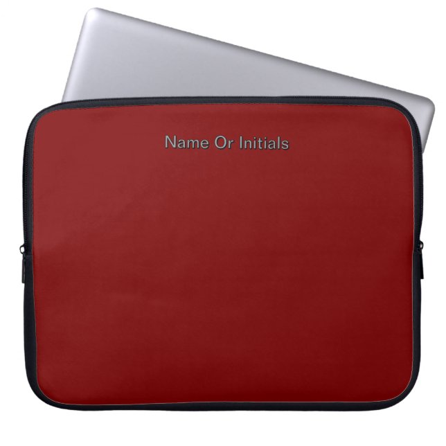 Personalize With Name Dk Red  Laptop Sleeve (Voorkant)