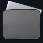Personalize With Name Gray Orange Laptop Sleeve<br><div class="desc">Style: Neoprene Laptop Sleeve 15 inch Protect your laptop with a custom laptop sleeve. Made with 100% neoprene, these lightweight and water resistant sleeves look great with your photos, text, or designs. Great for travel or just day-to-day use, custom laptop sleeves come in three sizes to fit your device and...</div>