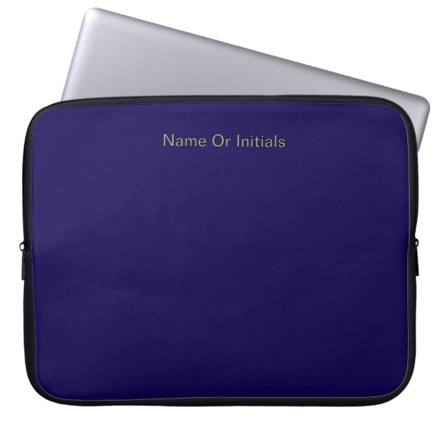 Personalize With Name Initials Dk Blue    Laptop Sleeve (Voorkant)