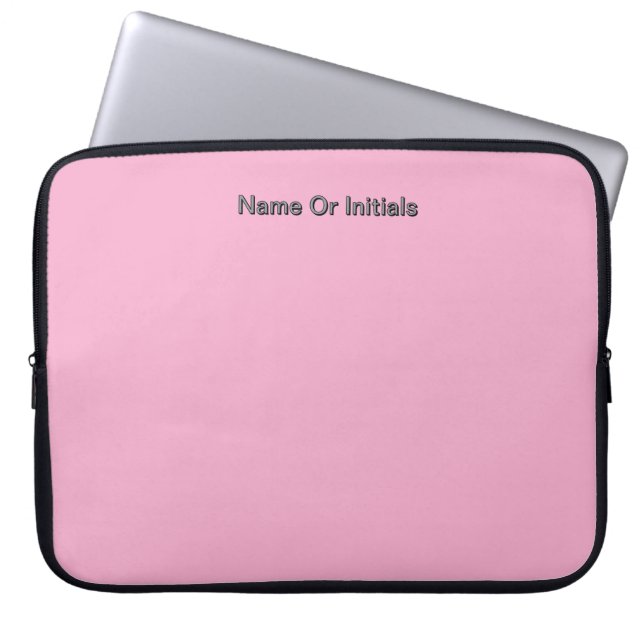 Personalize With Name Initials Pink      Laptop Sleeve (Voorkant)