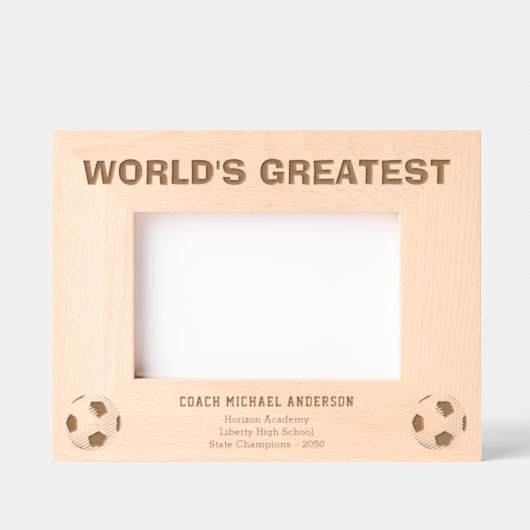 Personalize | World's Greatest Soccer Coach Gegraveerde Lijstjes (Voorkant)