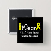 Personalize Yellow Ribbon Sarcoma Vierkante Button 5,1 Cm (Voorkant /achterkant)