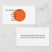 Personalize Your Business Card Orange Orb Visitekaartje (Voorkant / Achterkant)