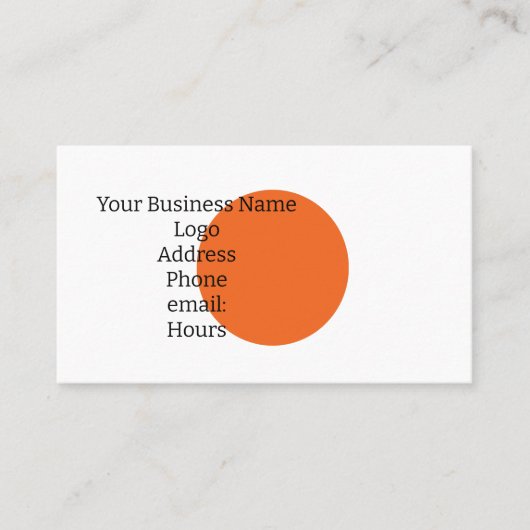 Personalize Your Business Card Orange Orb Visitekaartje (Voorkant)