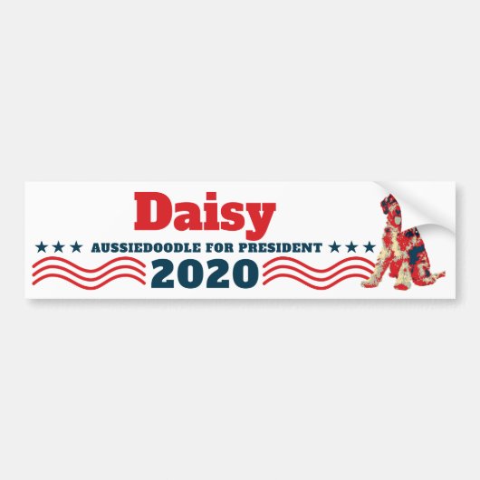 Personalize Your Dog's Name for President 2020 Bumpersticker (Voorkant)