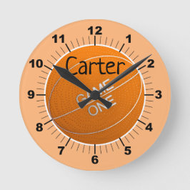 Personalize your own basketbal round clock ronde klok