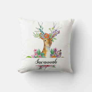 Personalize Your Own Beautiful Floral Deer Kussen