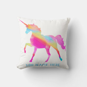 Personalize Your Own Colorful Unicorn Kussen