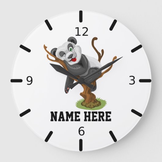 Personalize Your Own Cute Baby Panda Grote Klok (Voorkant)