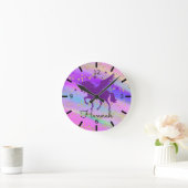Personalize Your Own  Purple Unicorn Ronde Klok (Huis)
