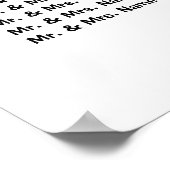 PERSONALIZE ZITTING | Verloving voor weddenschappe Poster (Hoek)