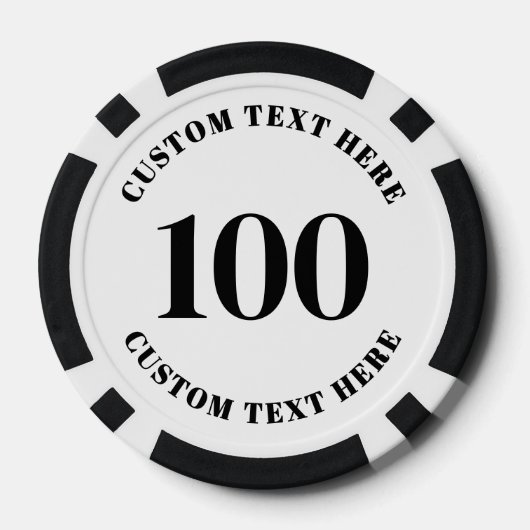 Personalized 100 Numbered Poker Chips (Achterkant)