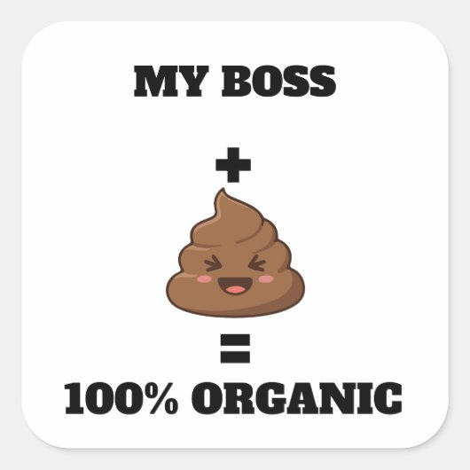 Personalized 100% Organic Poop Sticker - Custom Na (Voorkant)