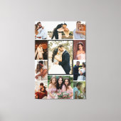 Personalized 11-Photo Wedding Collage Canvas Print (Voorkant)