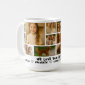Personalized 14 Photo Template Collage and Text  Koffiemok (Voorkant links)