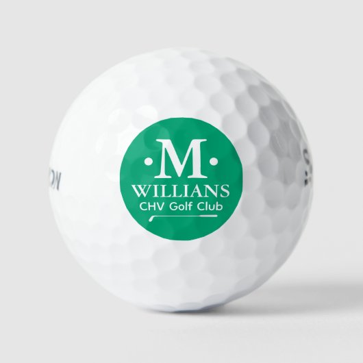 Personalized 1-letter Name Monogram GREEN Golfballen (Voorkant)
