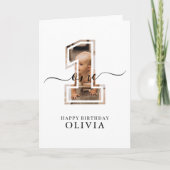 Personalized 1st Birthday Boy Girl Photo One Year Kaart (Voorkant)