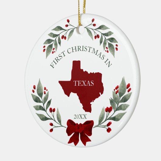 Personalized 1st Christmas In Texas State  Keramisch Ornament (Links)