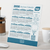 Personalized 2026 Business Calendar Pedestal Sign Reclamebord Met Voetstuk (Insitu)