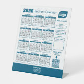 Personalized 2026 Business Calendar Pedestal Sign Reclamebord Met Voetstuk (Voorkant)