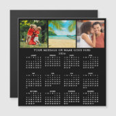 Personalized 2026 Calendar 3 Photo Collage Magnet (Voorkant / Achterkant)