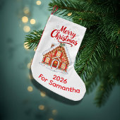 Personalized 2026 Christmas House Stocking  Kleine Kerstsok