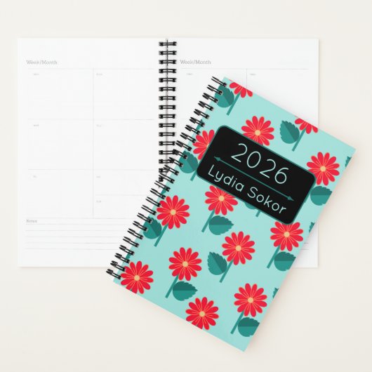 Personalized 2026 Floral Planner Notebook (Display)