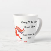 Personalized 2026 Year Of The Horse Birthday Latte Mok (Rechterhoek)